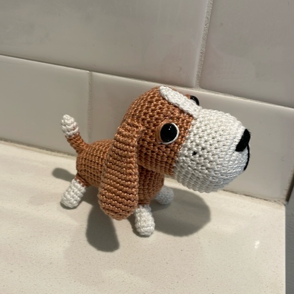 Hand Crafted Other - Handcrafted Basset Hound Crochet Amigurumi Figure Toy Dog Puppy Decor